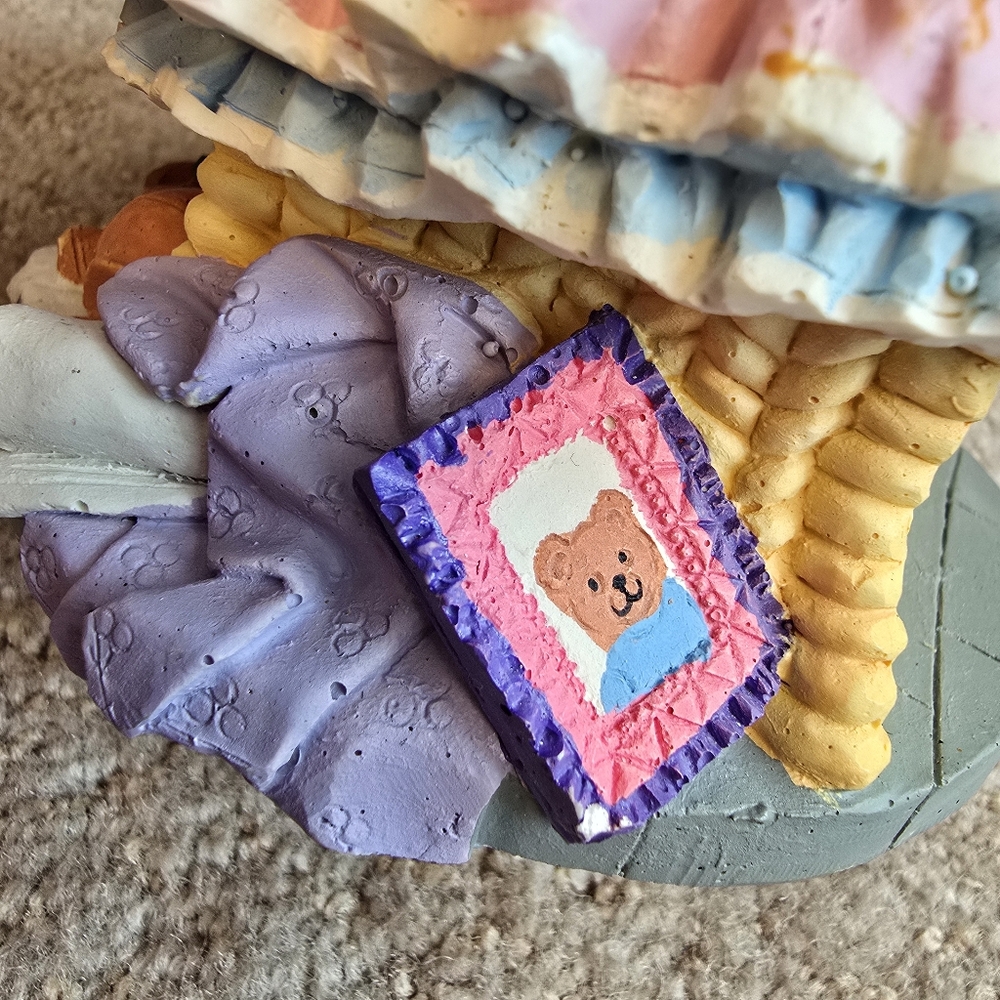 Rotating Puppy on Table Reading Book Resin Music Box - Picture 9 of 14
